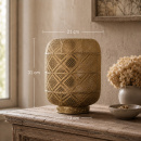Goldene Vintage-Tischlampe aus Metall 31 cm – Tischleuchte für Landhausstil & Shabby Chic