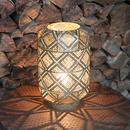 Vintage Tischlampe Shabby Gold mit Ausstanzungen