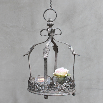 Vintage Hngekrone Hngetablett Shabby Metall Grau