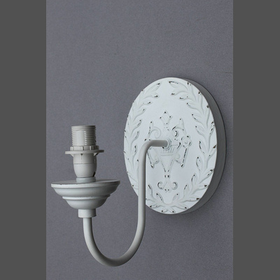 Vintage Wandlampe Oval Antik Wei ohne Schirm