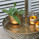Große Vintage Etagere Shabby Gold Metall