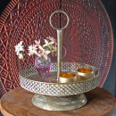 Große Vintage Etagere Shabby Gold Metall