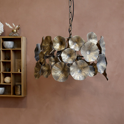 Chic Antique H�ngeleuchte Blumen Dekor Antik Messing