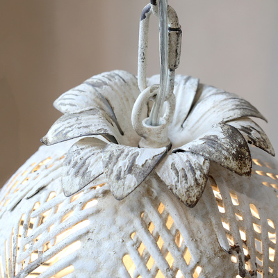 Vintage Bl�tter H�ngeleuchte Shabby Wei�