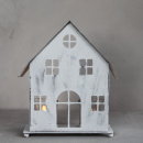 Teelichthaus Metall Grau Shabby