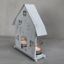 Teelichthaus Metall Grau Shabby