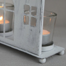 Teelichthaus Metall Grau Shabby