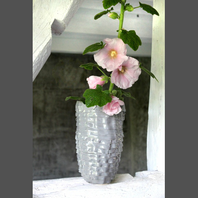 Blumenvase Keramik grau modern
