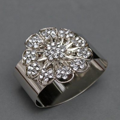 4er Set Serviettenringe silber